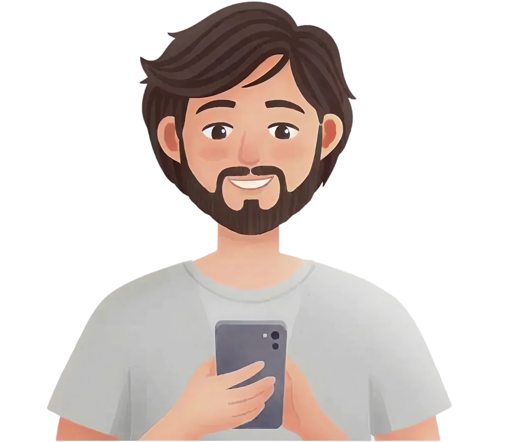 A person checking in on their phone during a calm moment
